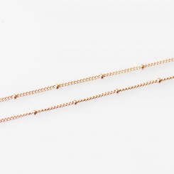 Station Necklace - 18 - 20 inch adjustable - Rose Gold Tone